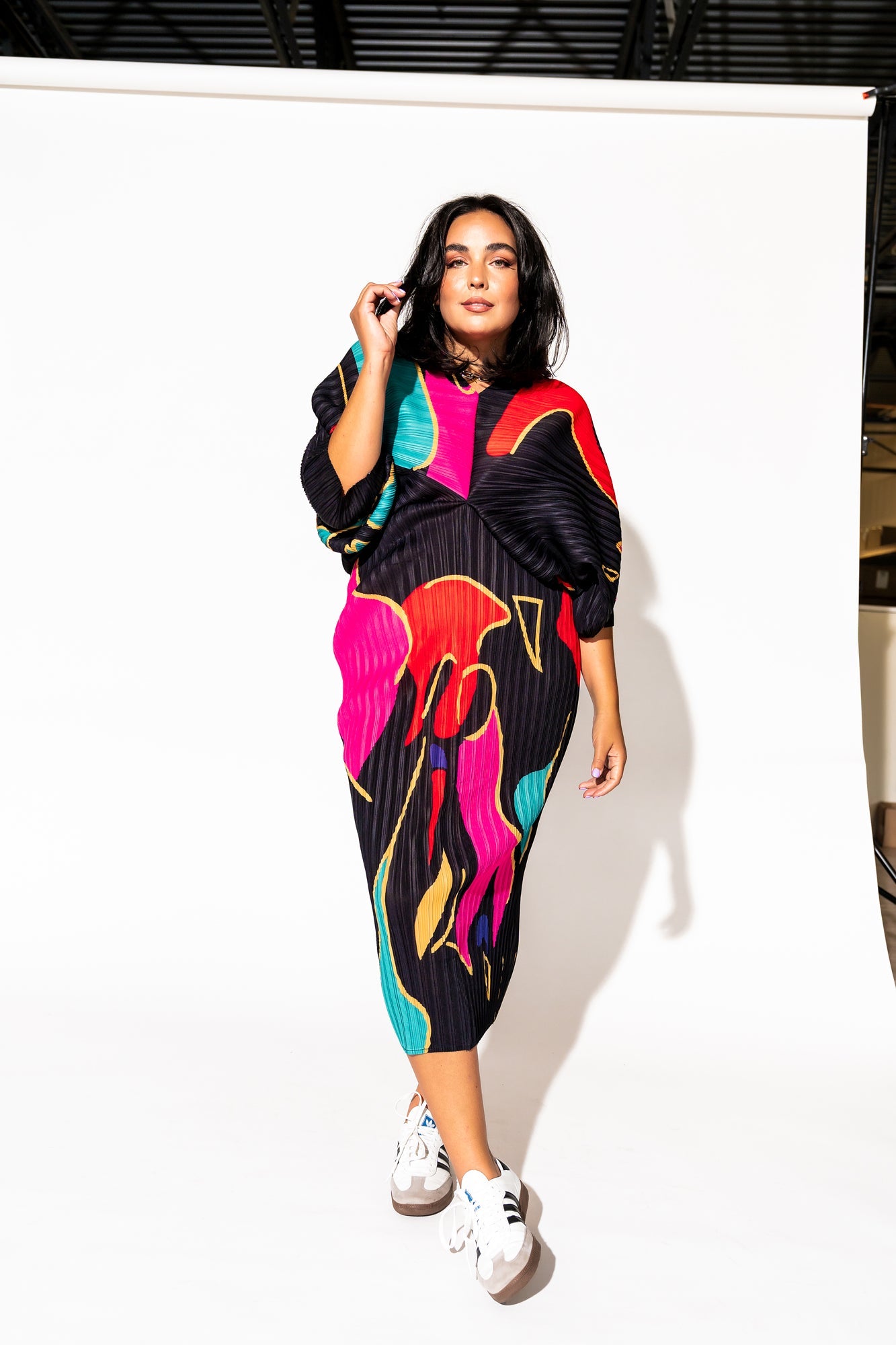 Woman Of The Hour Midi Dress in Black Dressed in Lala