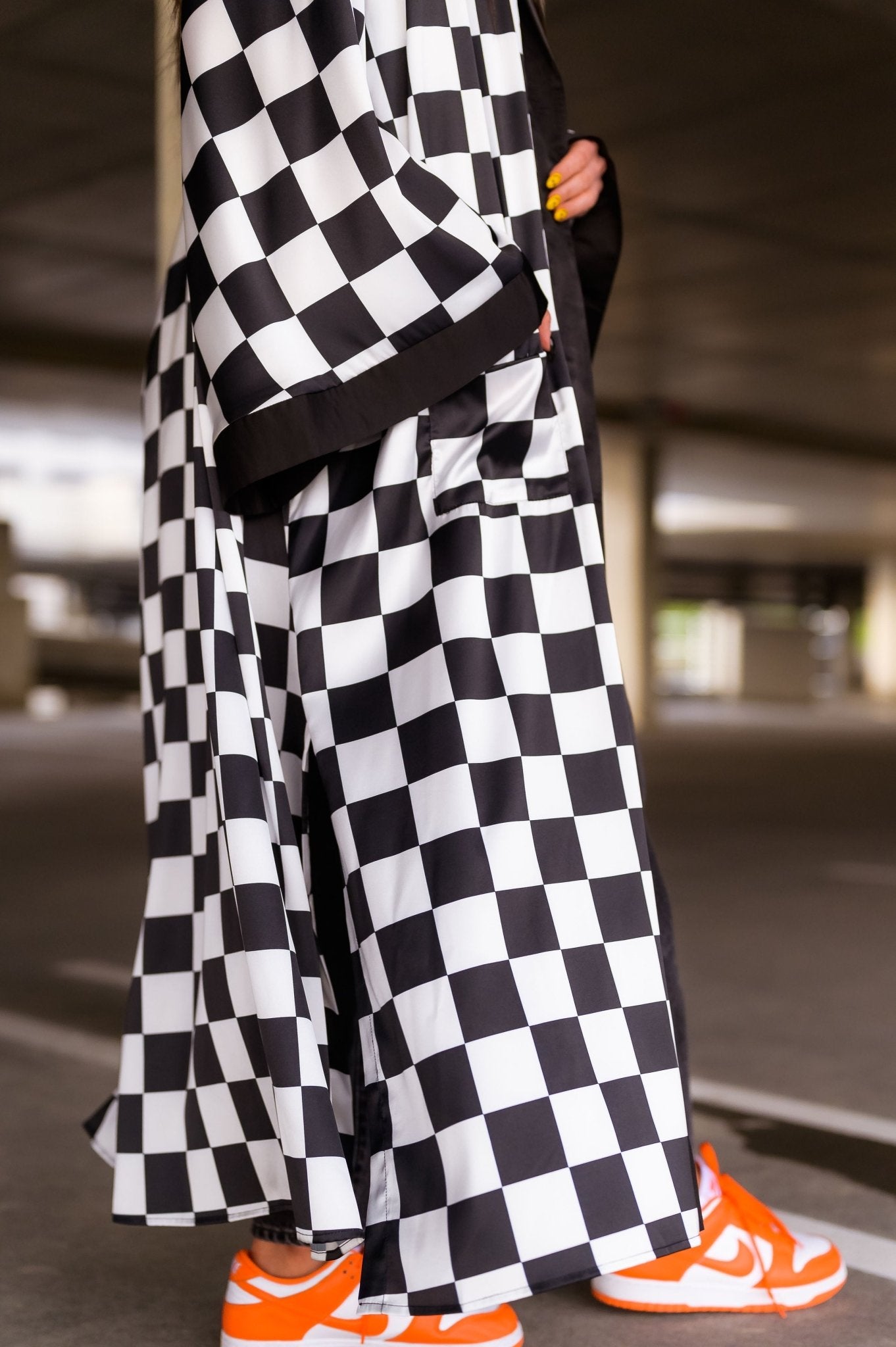 Good Karma Kimono in Checkerboard Dressed in Lala