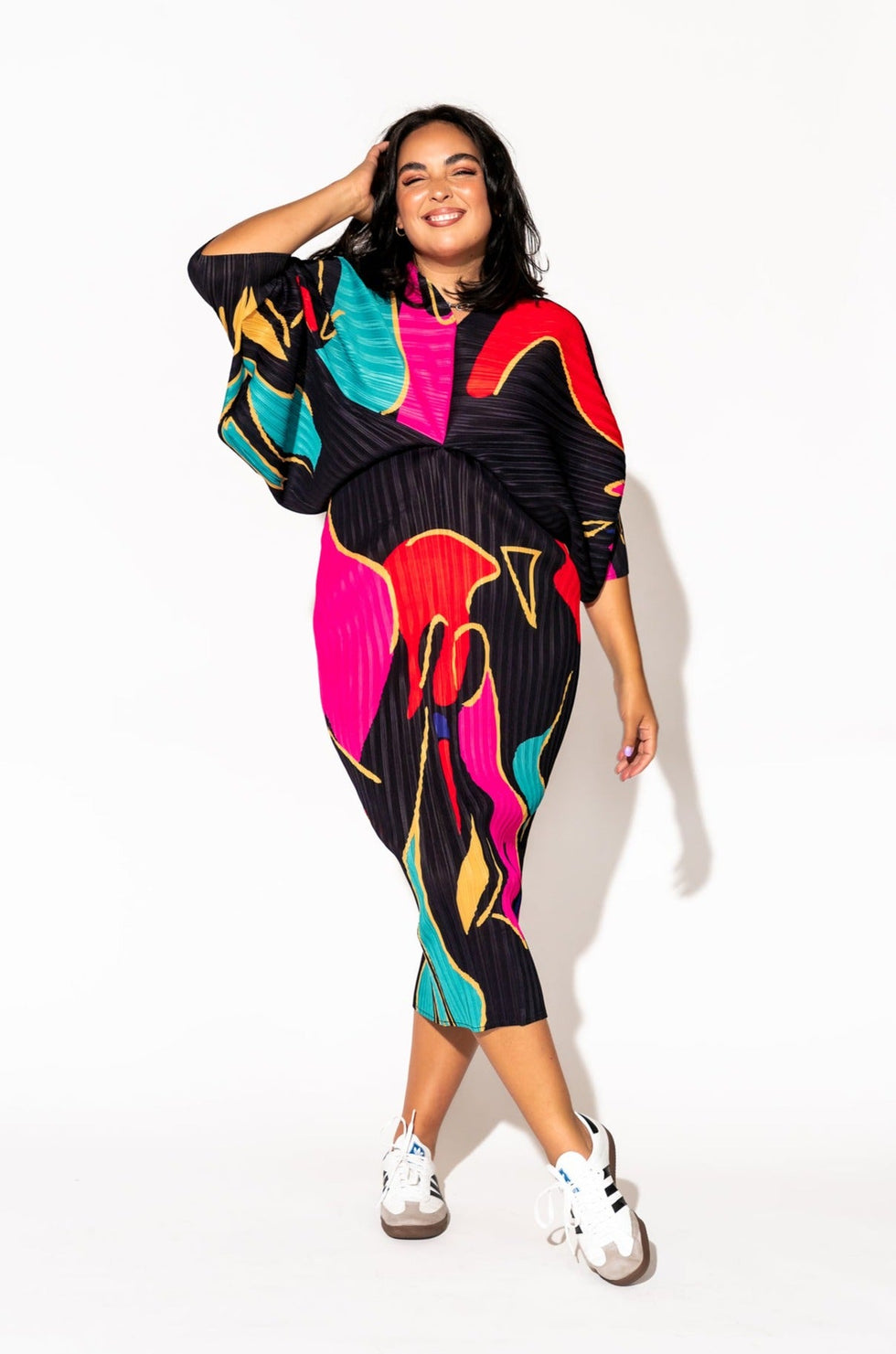 Woman Of The Hour Midi Dress in Black Dressed in Lala