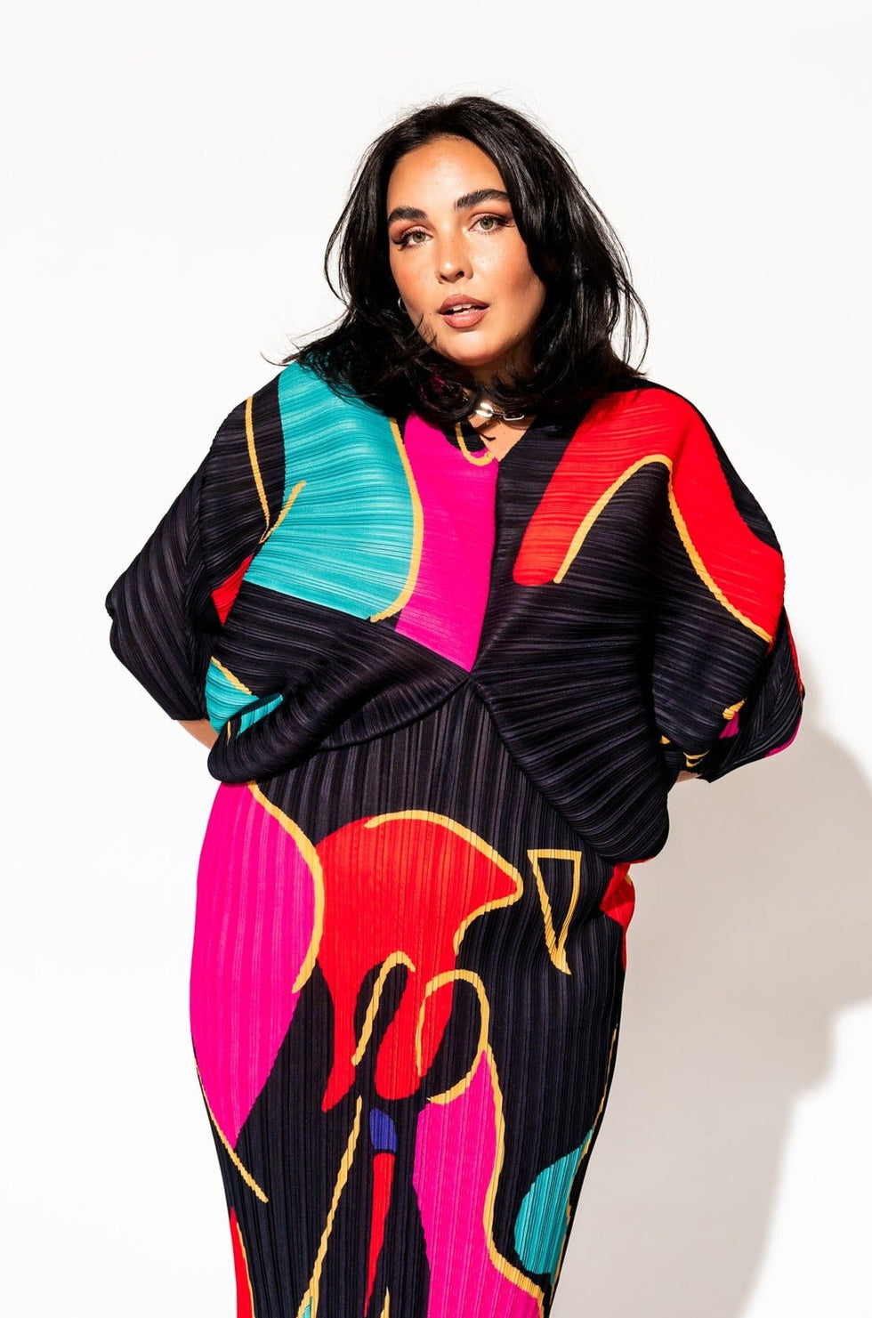 Woman Of The Hour Midi Dress in Black Dressed in Lala