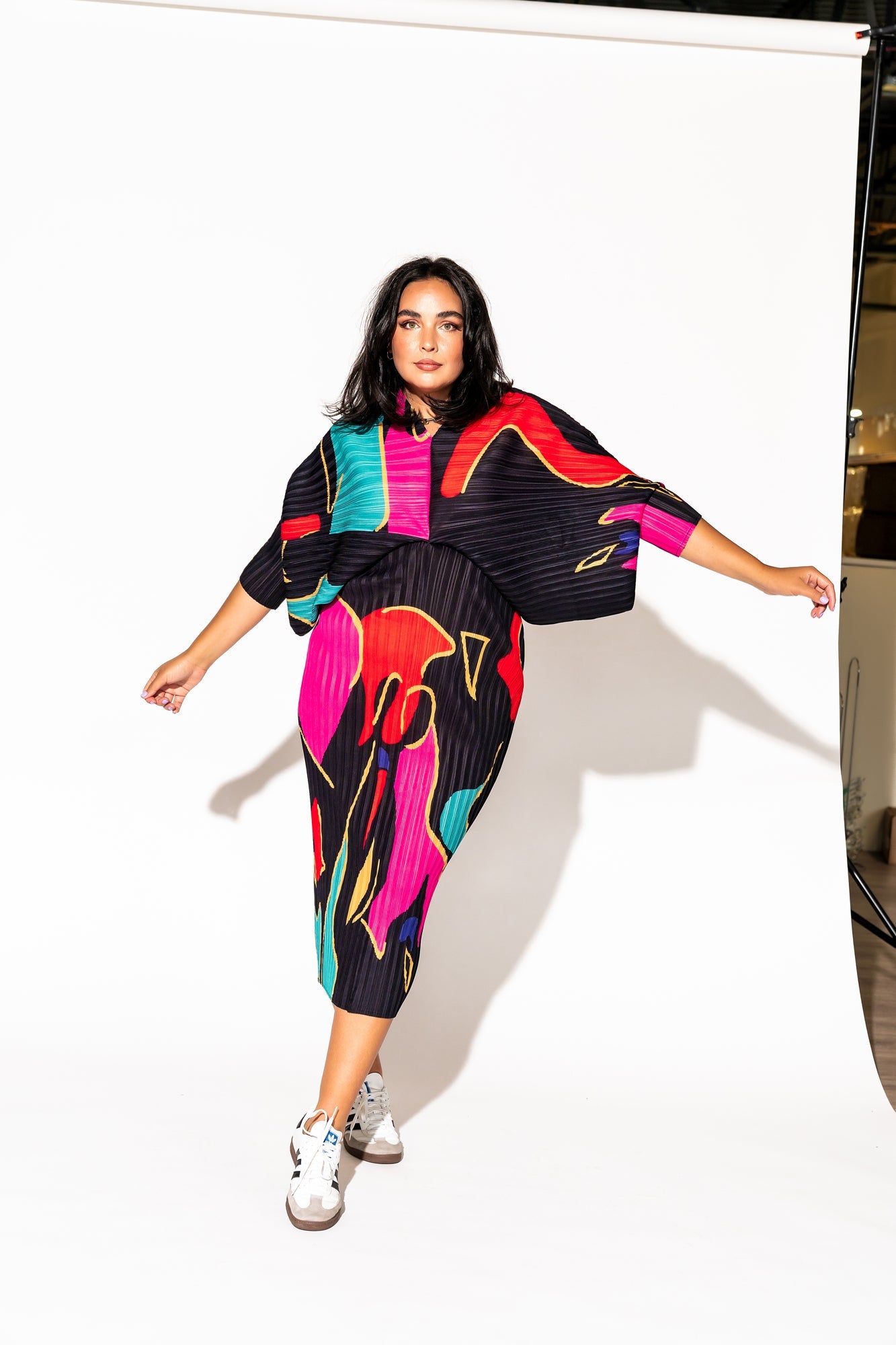 Woman Of The Hour Midi Dress in Black Dressed in Lala