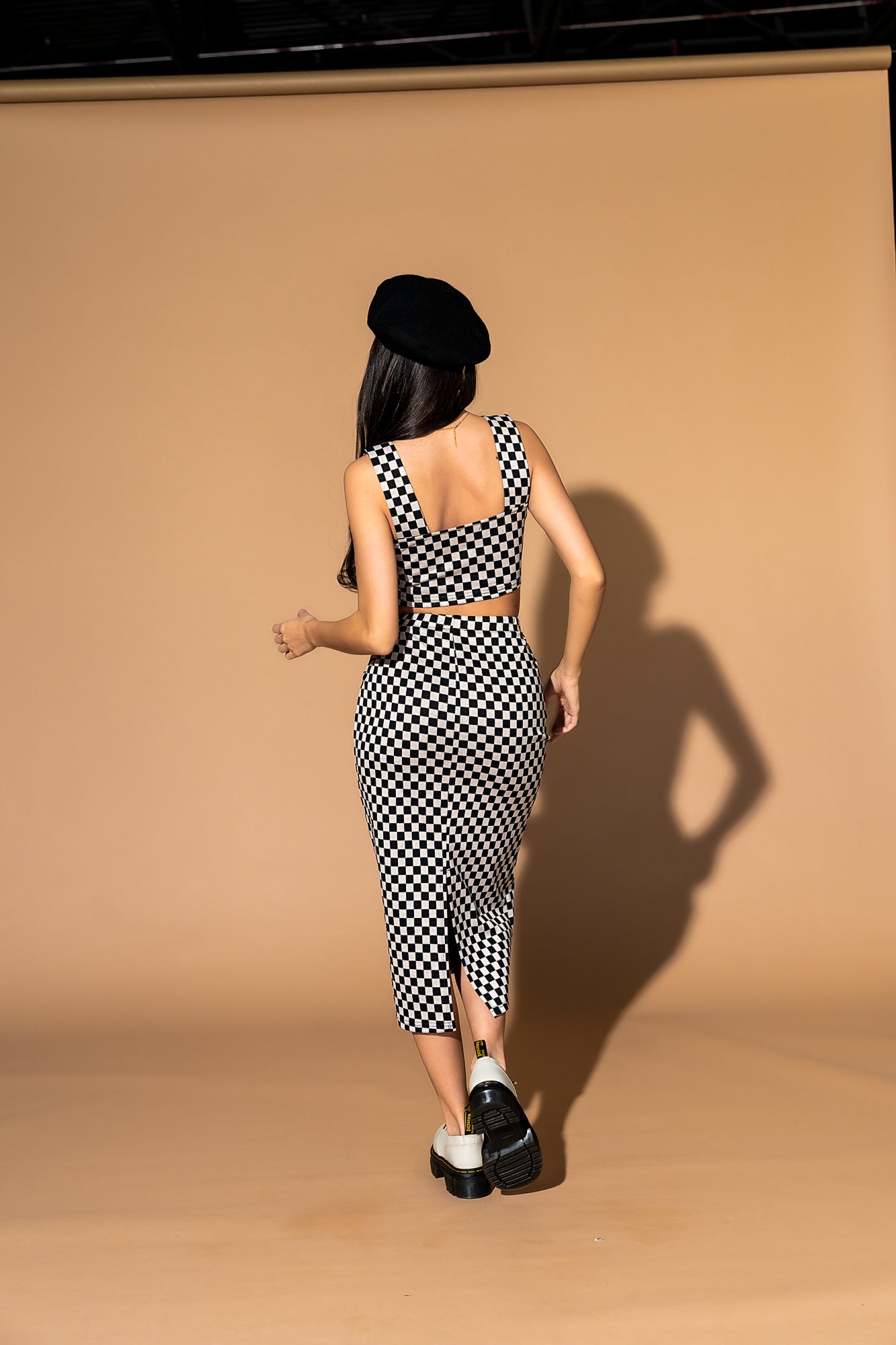 Looking Good Print Top + Skirt Set in Checkerboard