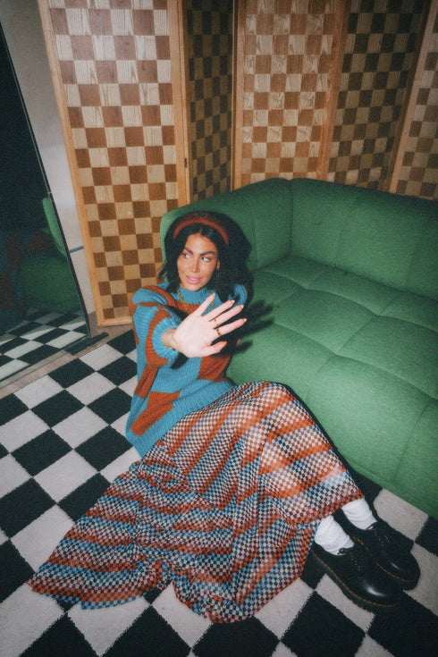 LALA ORIGINAL: More You Mesh Maxi Dress in Disco Checkerboard – Dressed ...