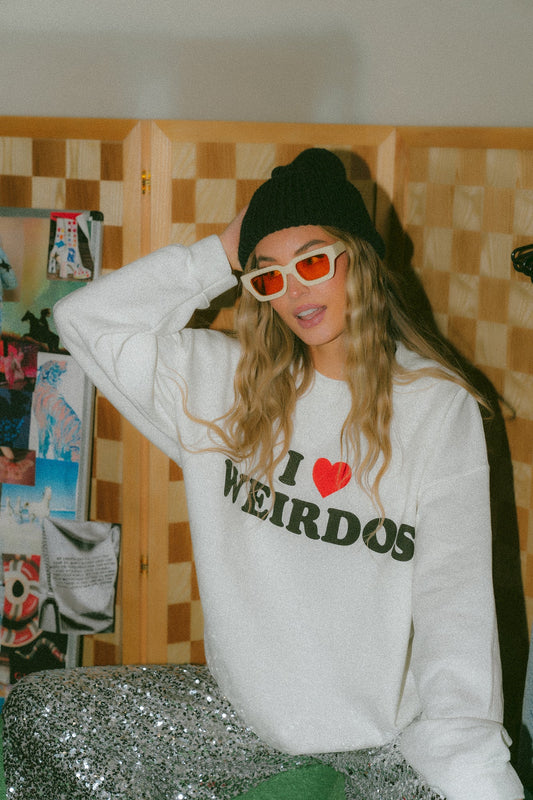 LALA LABEL: I Love Weirdos Oversized Pullover - Dressed in Lala