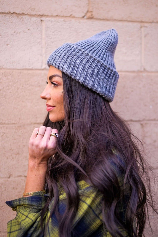 LALA ORIGINAL: Grunge Chic Beanie in Grey *RESTOCKING SOON* - Dressed in Lala