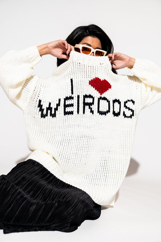 LALA ORIGINAL: I Love Weirdos Slouchy Knit - Dressed in Lala