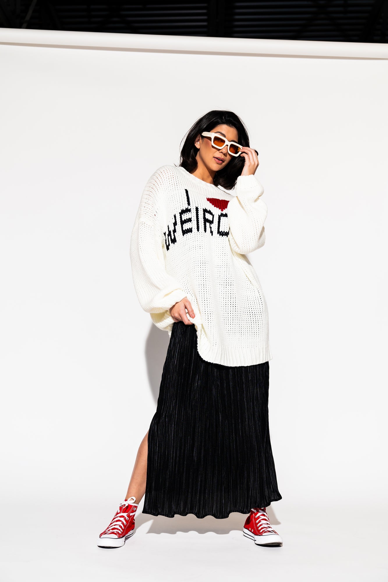 LALA ORIGINAL: I Love Weirdos Slouchy Knit - Dressed in Lala