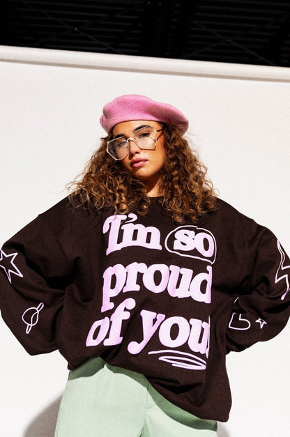 LALA ORIGINAL: I'm So Proud Of You Oversized Pullover - Dressed in Lala