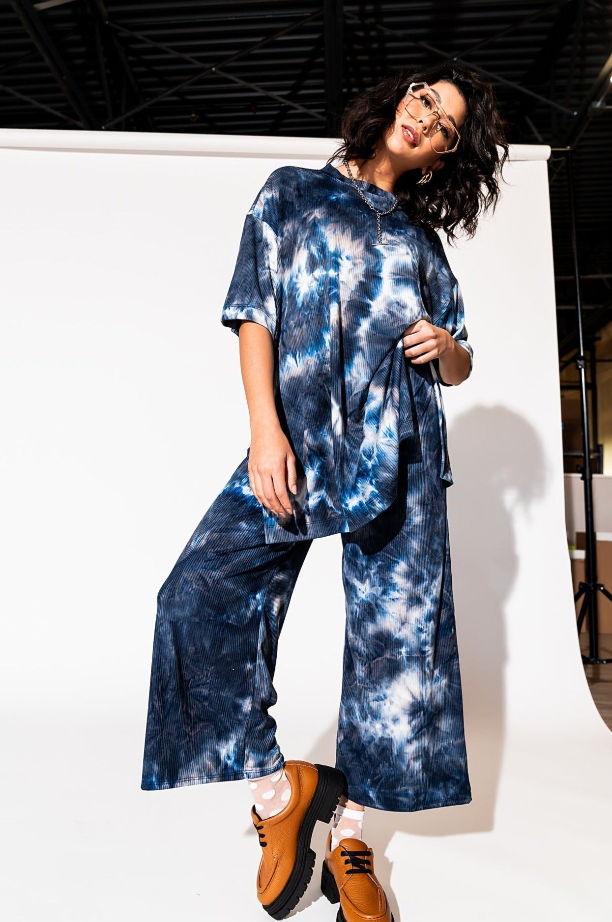 LALA ORIGINAL: Lex Ribbed Playsuit in Cool Girl Tie Dye - Dressed in Lala