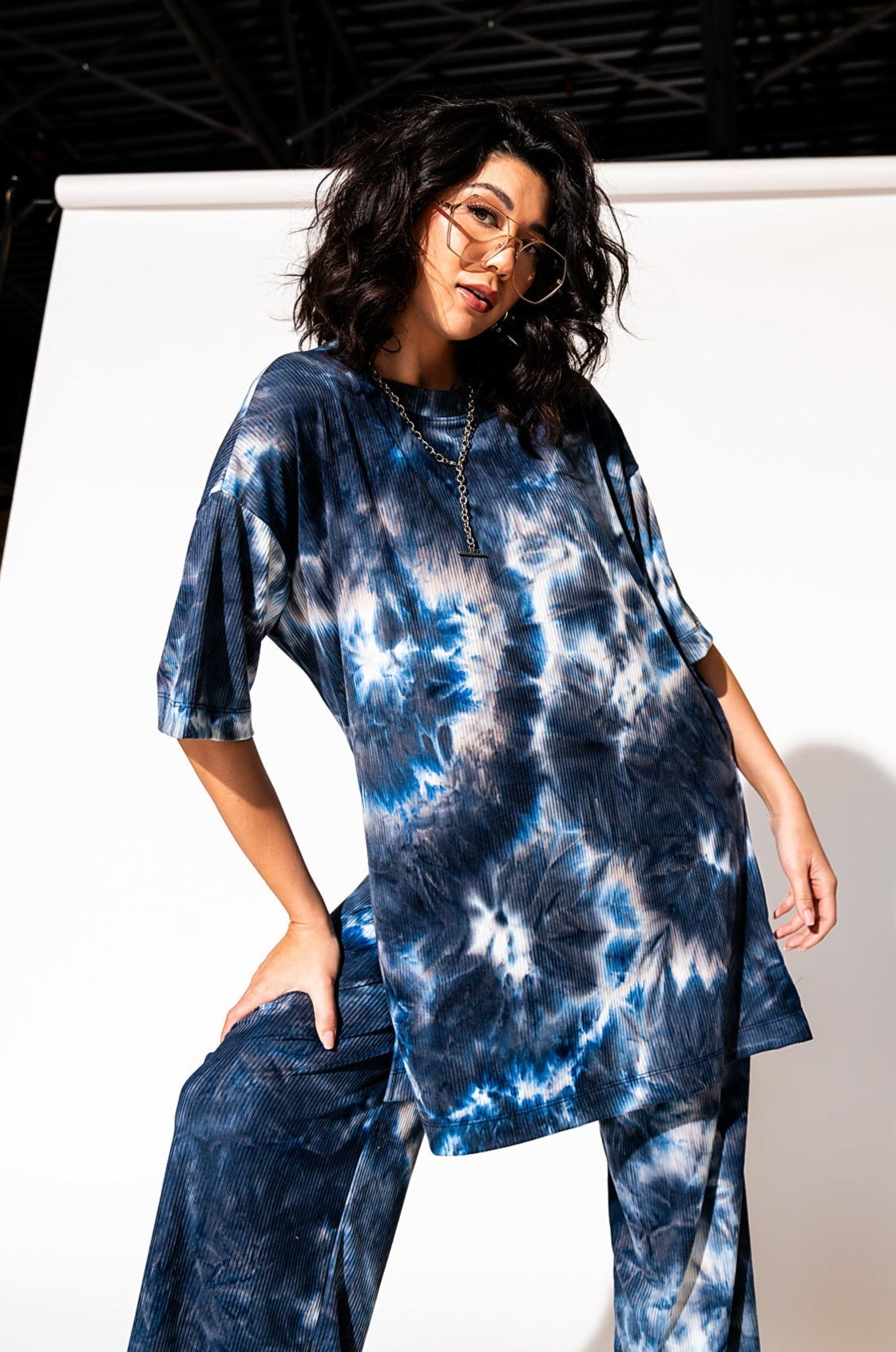 LALA ORIGINAL: Lex Ribbed Playsuit in Cool Girl Tie Dye - Dressed in Lala