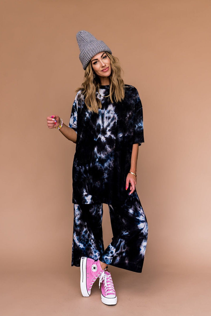LALA ORIGINAL Lex Ribbed Playsuit in Cool Girl Tie Dye Dressed in Lala