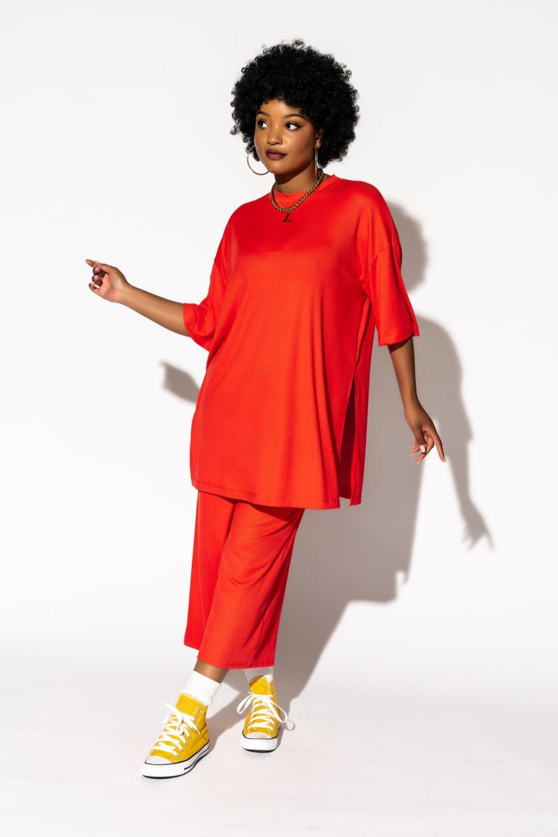 Lex Ribbed Playsuit in Sunset Dressed in Lala