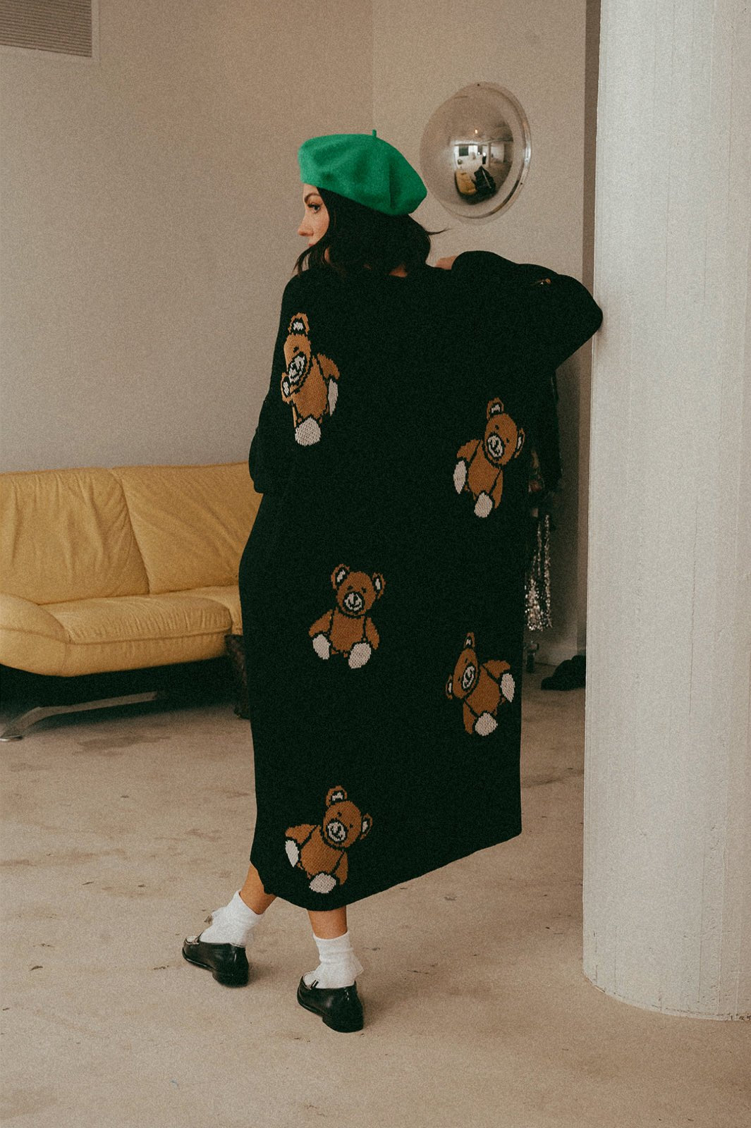 LALA ORIGINAL: Literally Limitless Oversized Knit Dress in Teddy Bears 4ever - Dressed in Lala