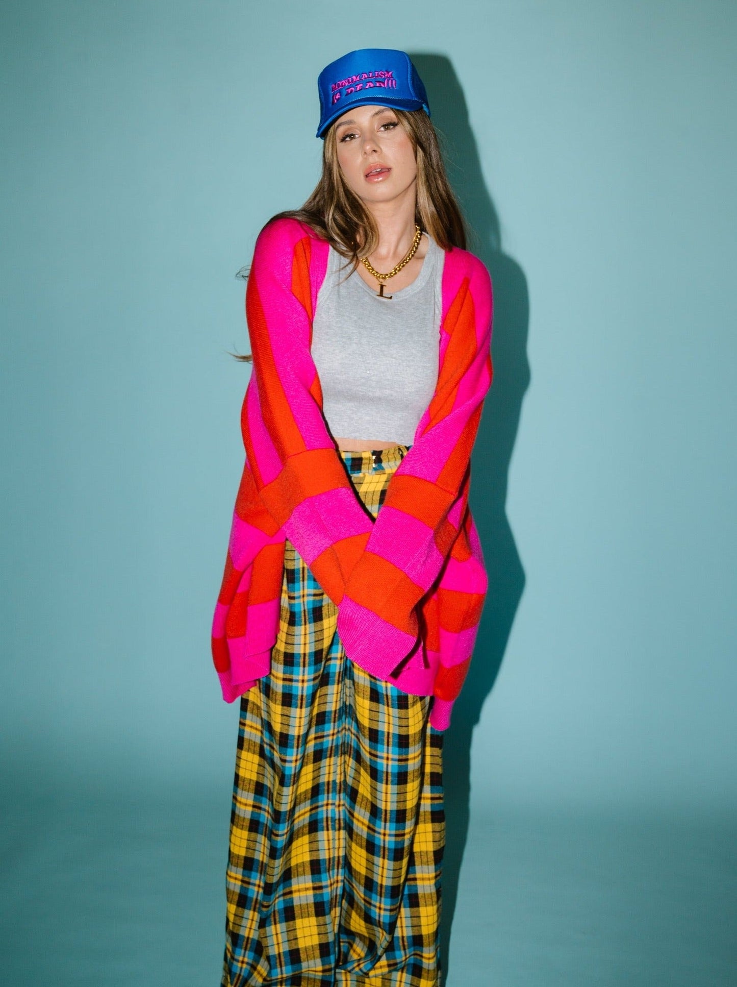 LALA ORIGINAL: Love You Oversized Cardigan in Sorbet Stripes - Dressed in Lala