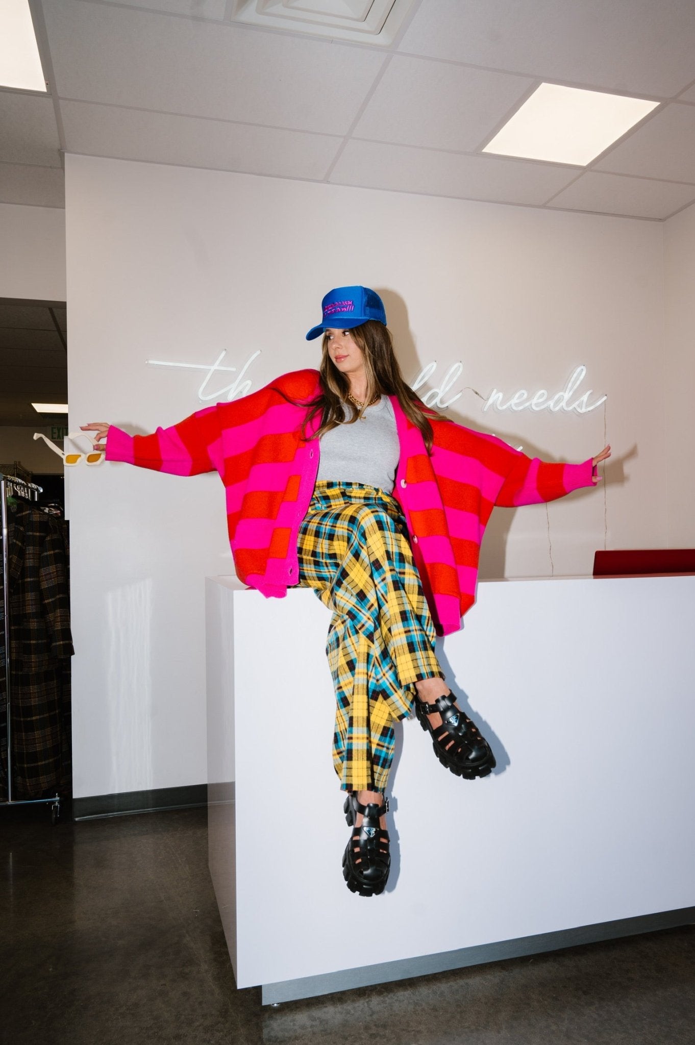 LALA ORIGINAL: Love You Oversized Cardigan in Sorbet Stripes - Dressed in Lala