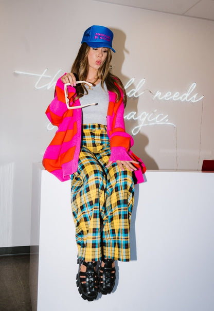 LALA ORIGINAL: Love You Oversized Cardigan in Sorbet Stripes - Dressed in Lala