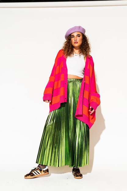 LALA ORIGINAL: Love You Oversized Cardigan in Sorbet Stripes - Dressed in Lala