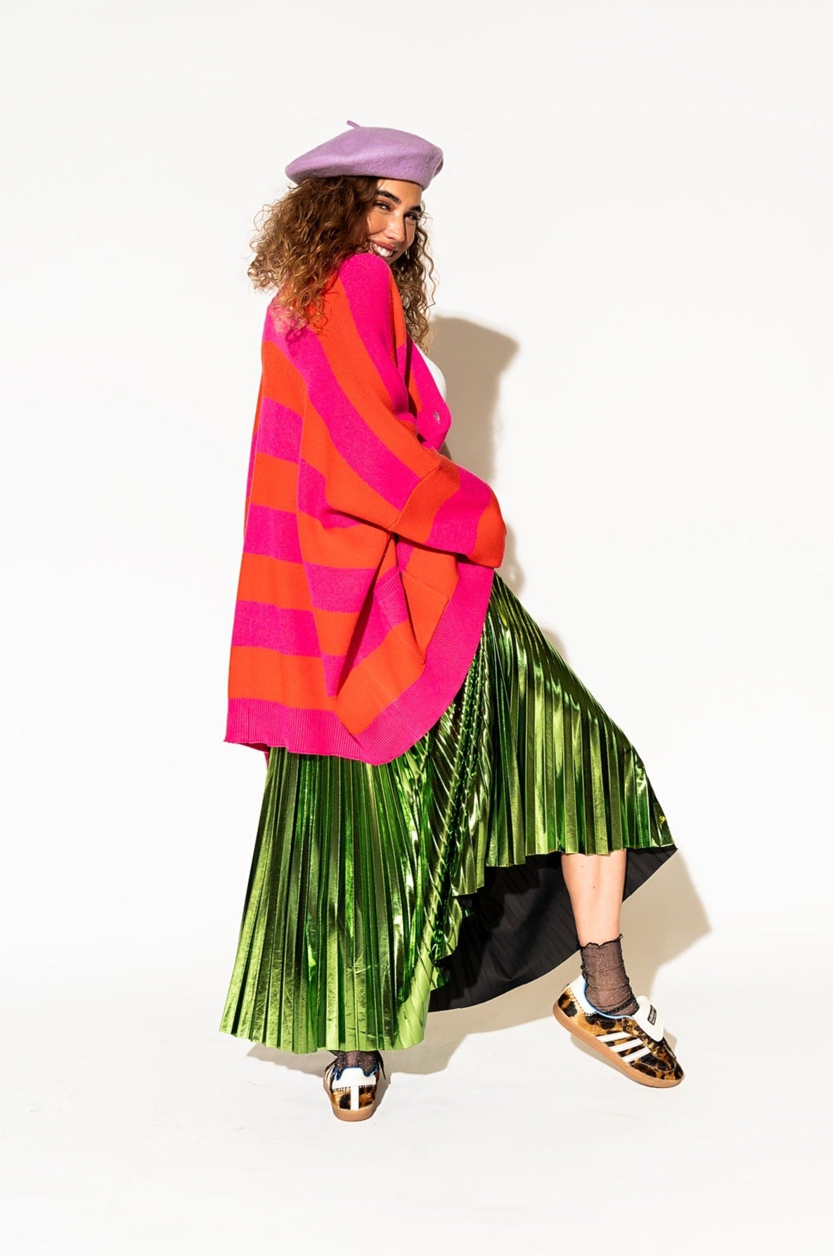 LALA ORIGINAL: Love You Oversized Cardigan in Sorbet Stripes - Dressed in Lala