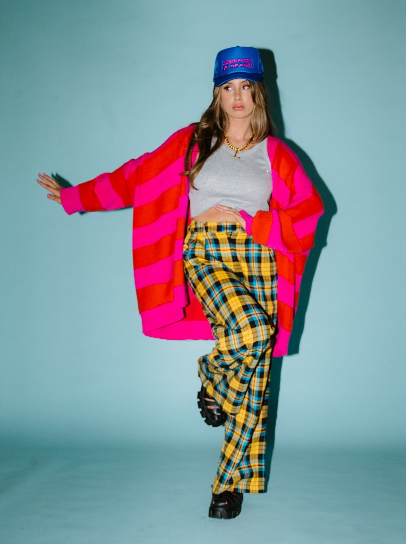LALA ORIGINAL: Love You Oversized Cardigan in Sorbet Stripes - Dressed in Lala