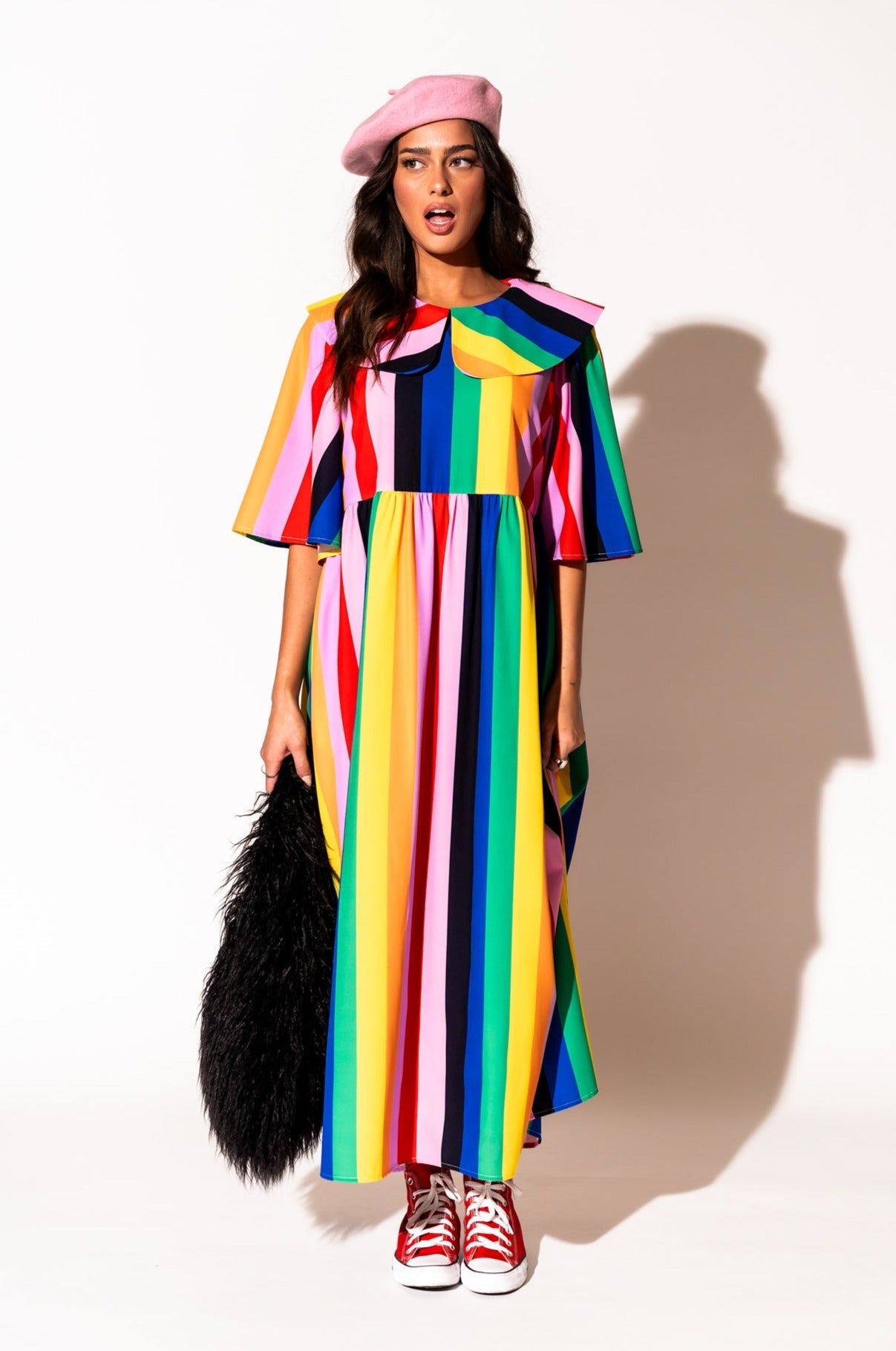 LALA ORIGINAL: Neverland Dress in Rainbow Candy Stripe - Dressed in Lala