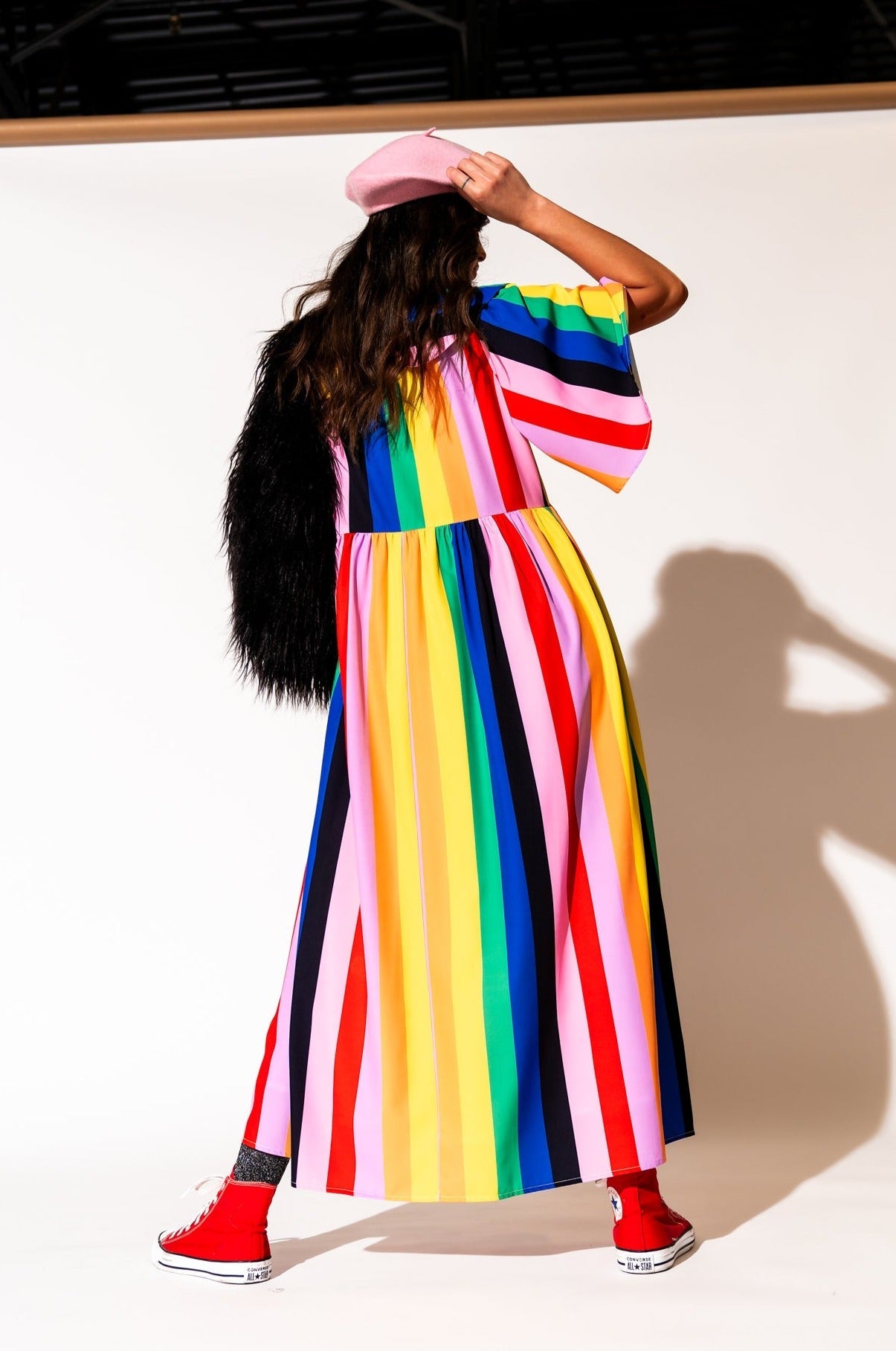 LALA ORIGINAL: Neverland Dress in Rainbow Candy Stripe - Dressed in Lala