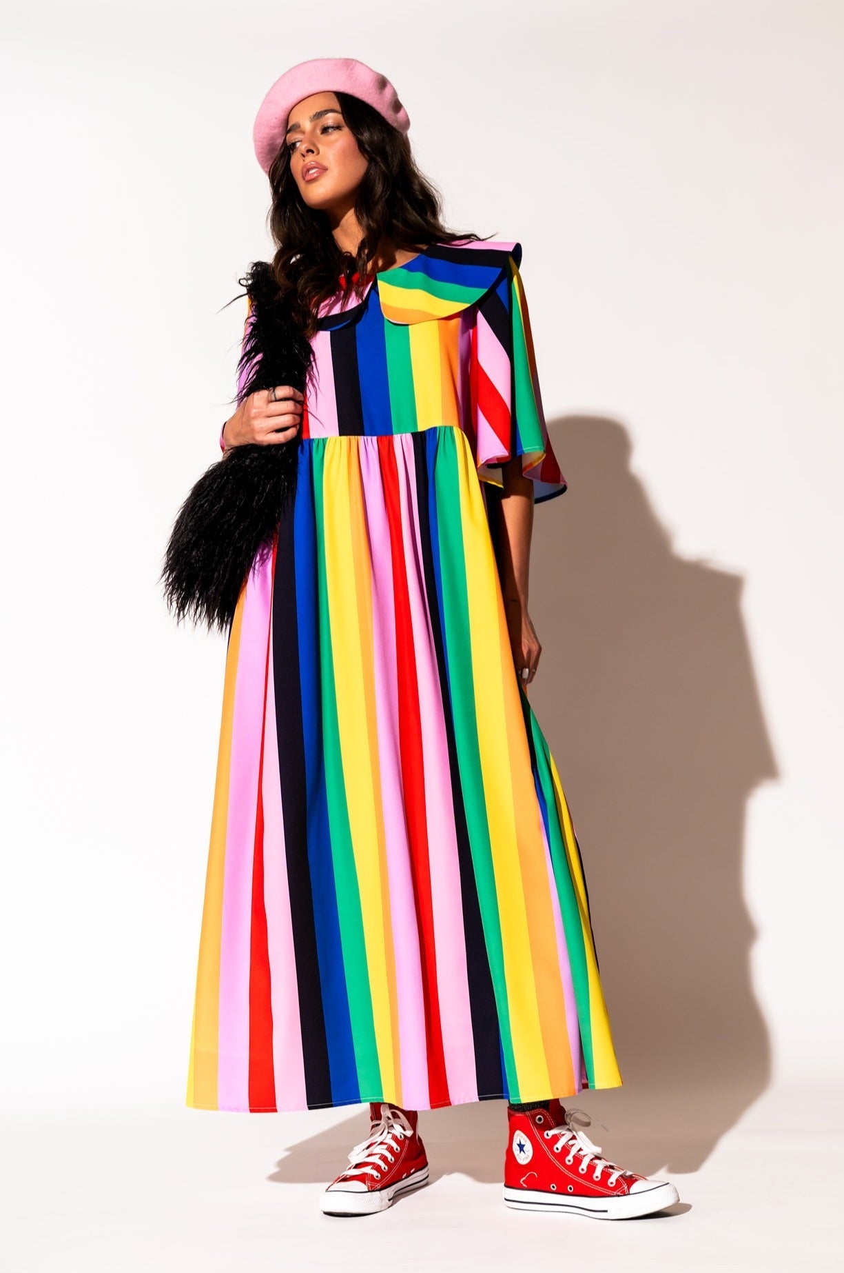 LALA ORIGINAL: Neverland Dress in Rainbow Candy Stripe - Dressed in Lala