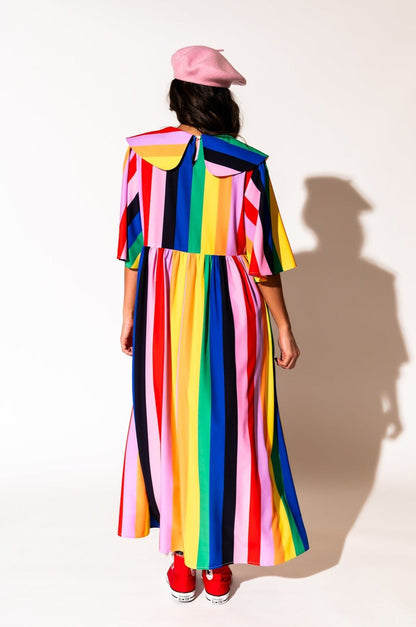 LALA ORIGINAL: Neverland Dress in Rainbow Candy Stripe - Dressed in Lala