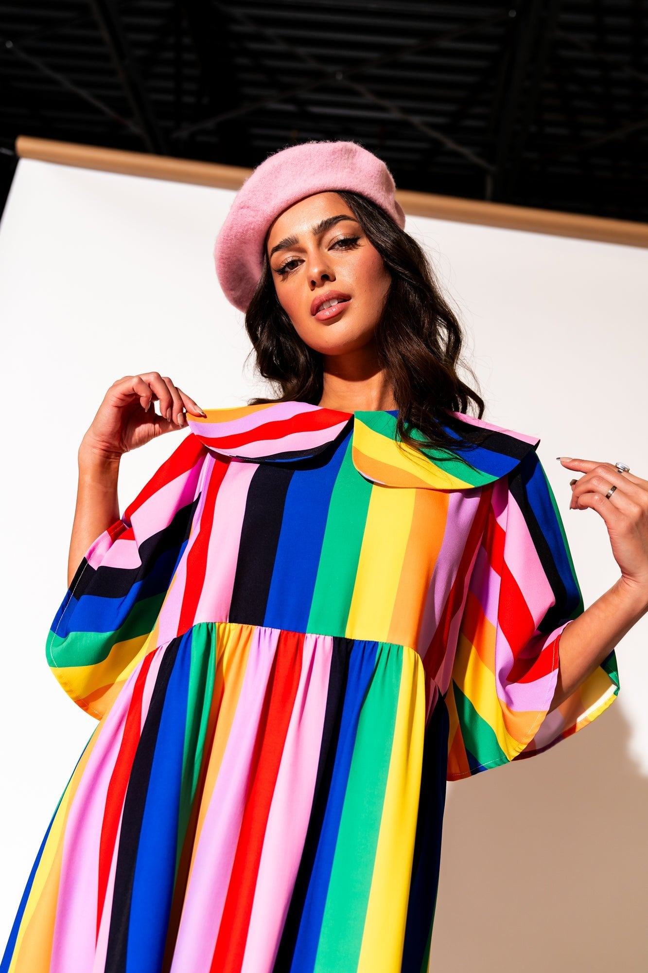 LALA ORIGINAL: Neverland Dress in Rainbow Candy Stripe - Dressed in Lala