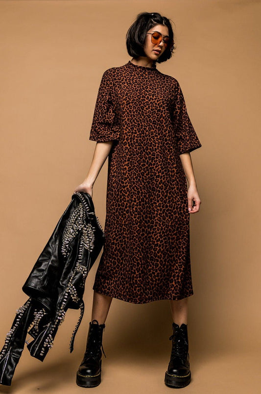 LALA ORIGINAL: Ozzy Dress in Leopard - Dressed in Lala