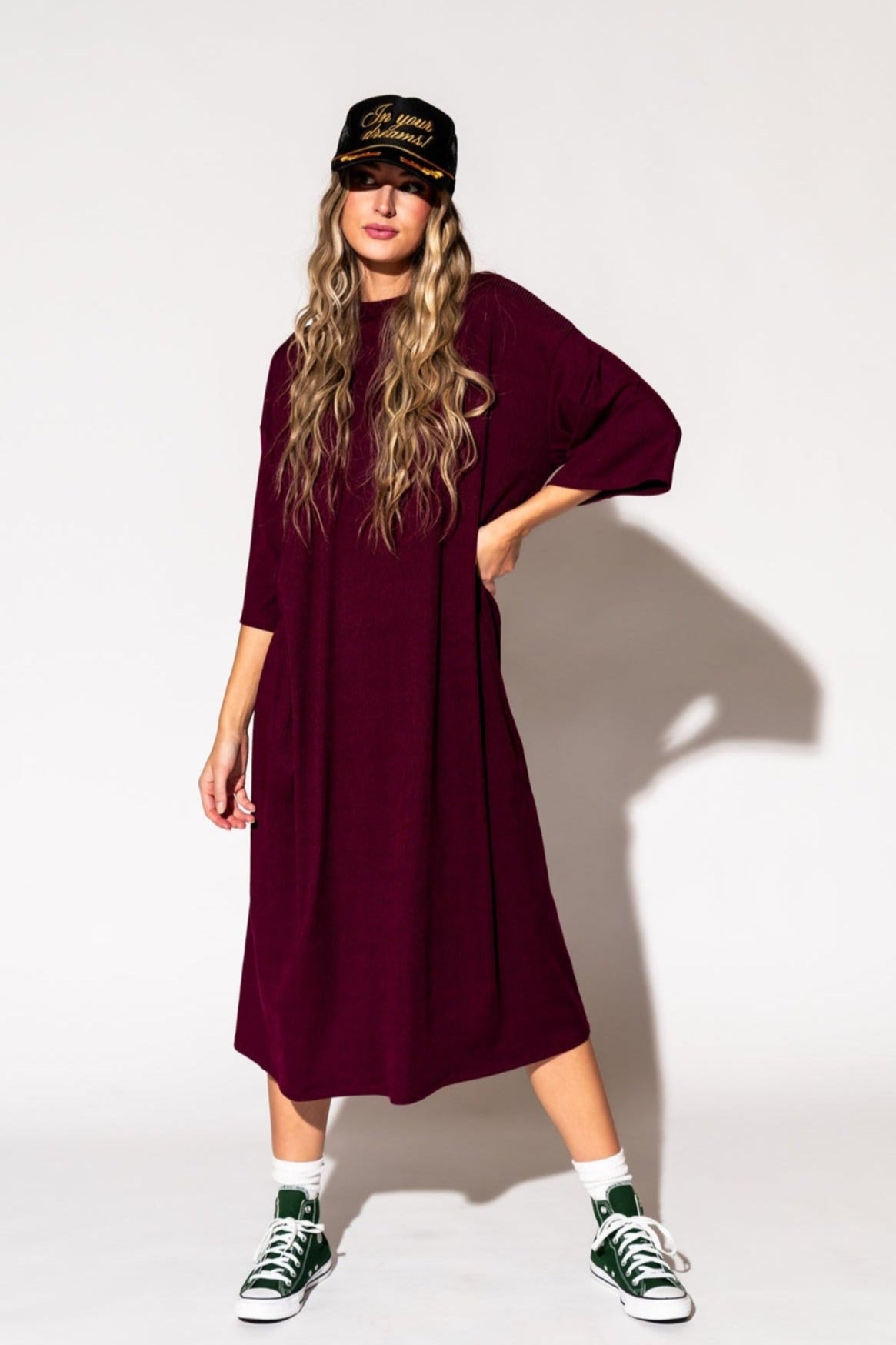 LALA ORIGINAL: Ozzy Dress in Wine - Dressed in Lala