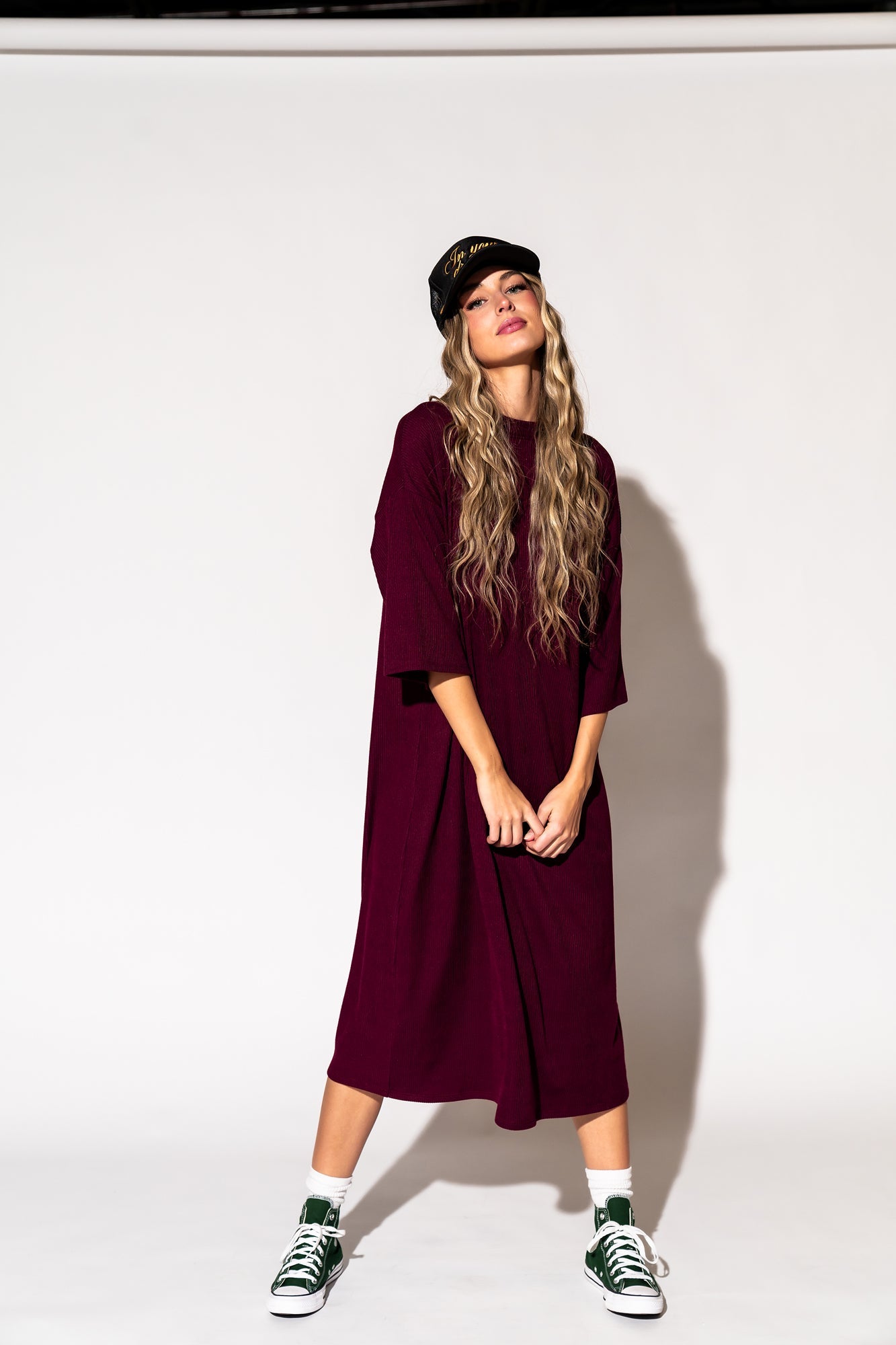 LALA ORIGINAL: Ozzy Dress in Wine - Dressed in Lala