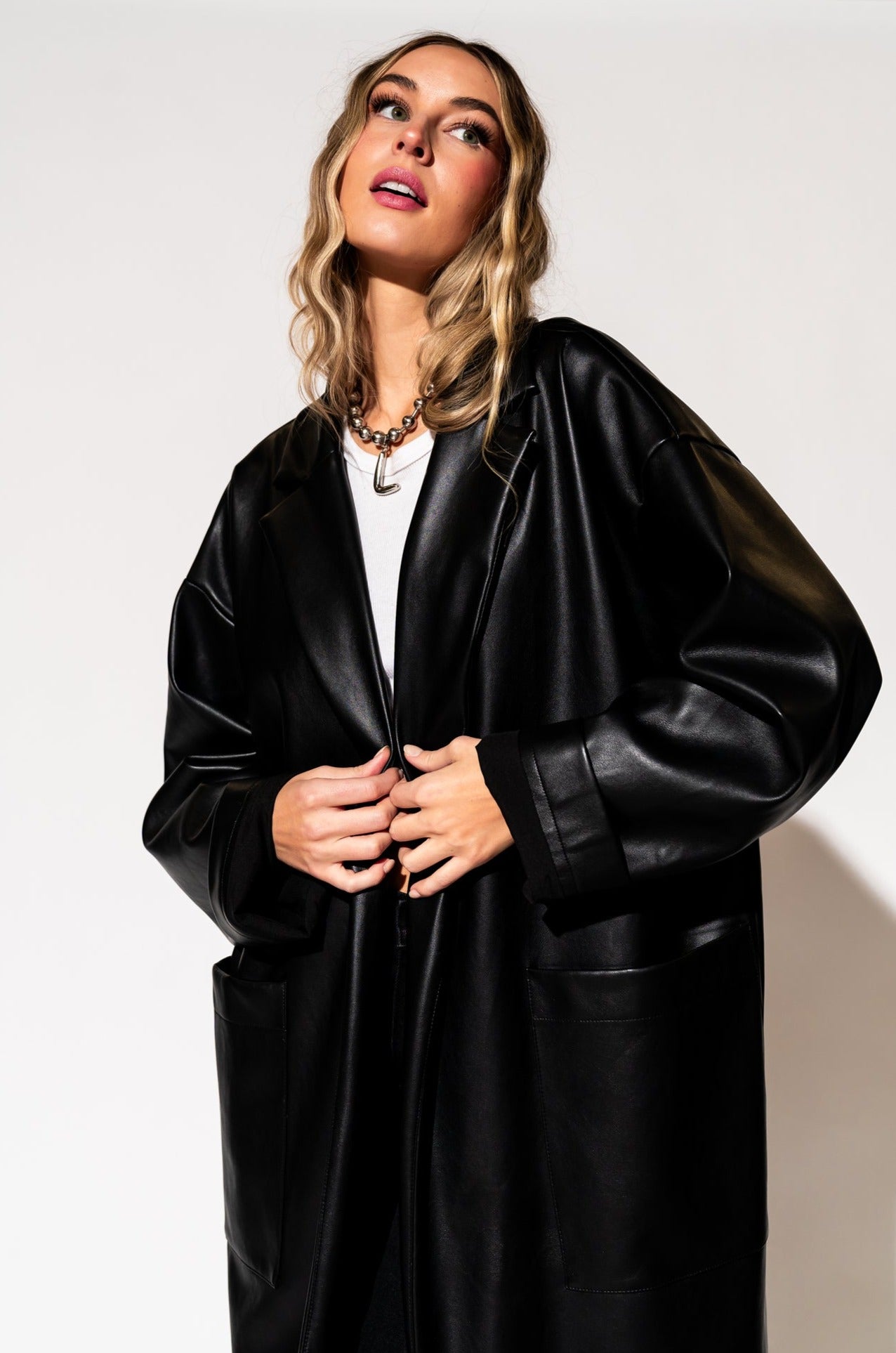 LALA ORIGINAL: Scorpio Coat in Buttery Soft Vegan Leather - Dressed in Lala