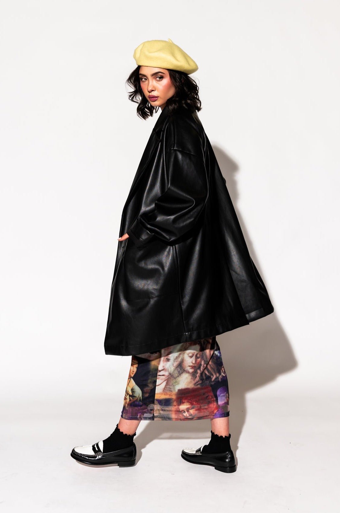 LALA ORIGINAL: Scorpio Coat in Buttery Soft Vegan Leather - Dressed in Lala