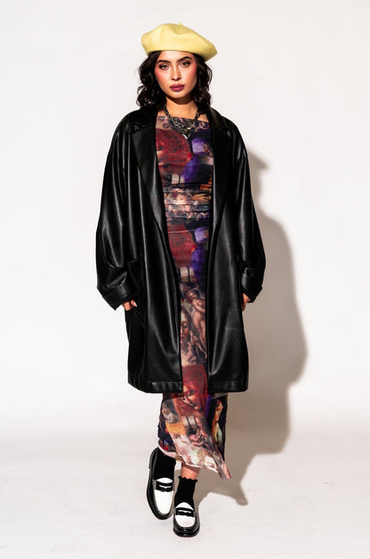 LALA ORIGINAL: Scorpio Coat in Buttery Soft Vegan Leather - Dressed in Lala