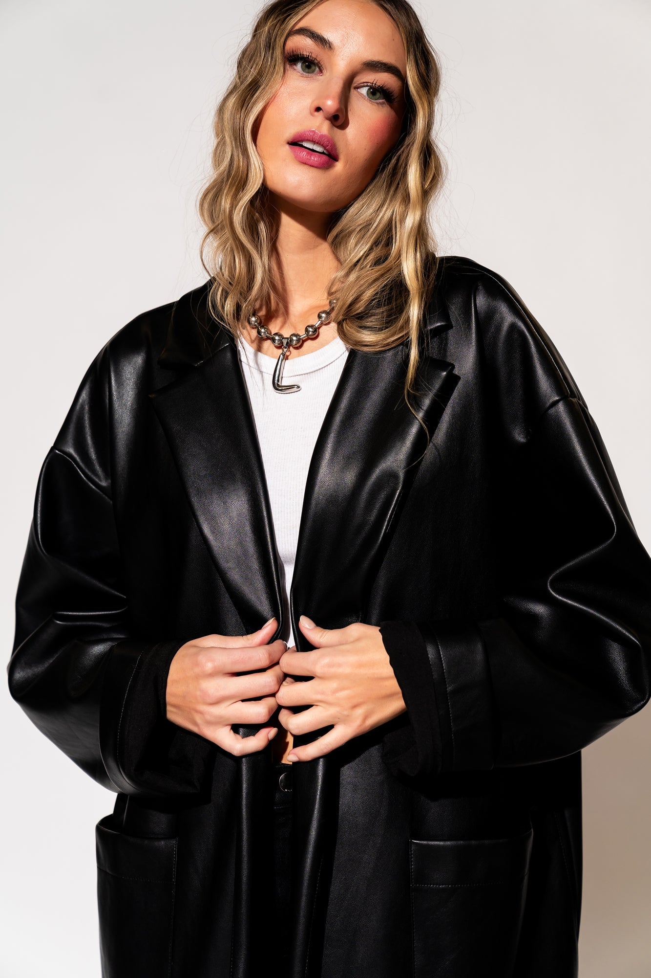 LALA ORIGINAL: Scorpio Coat in Buttery Soft Vegan Leather - Dressed in Lala