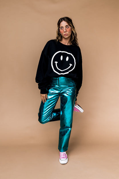 LALA ORIGINAL: The World Needs Your Magic Puff Print Pullover in Black/White *RESTOCKED* - Dressed in Lala