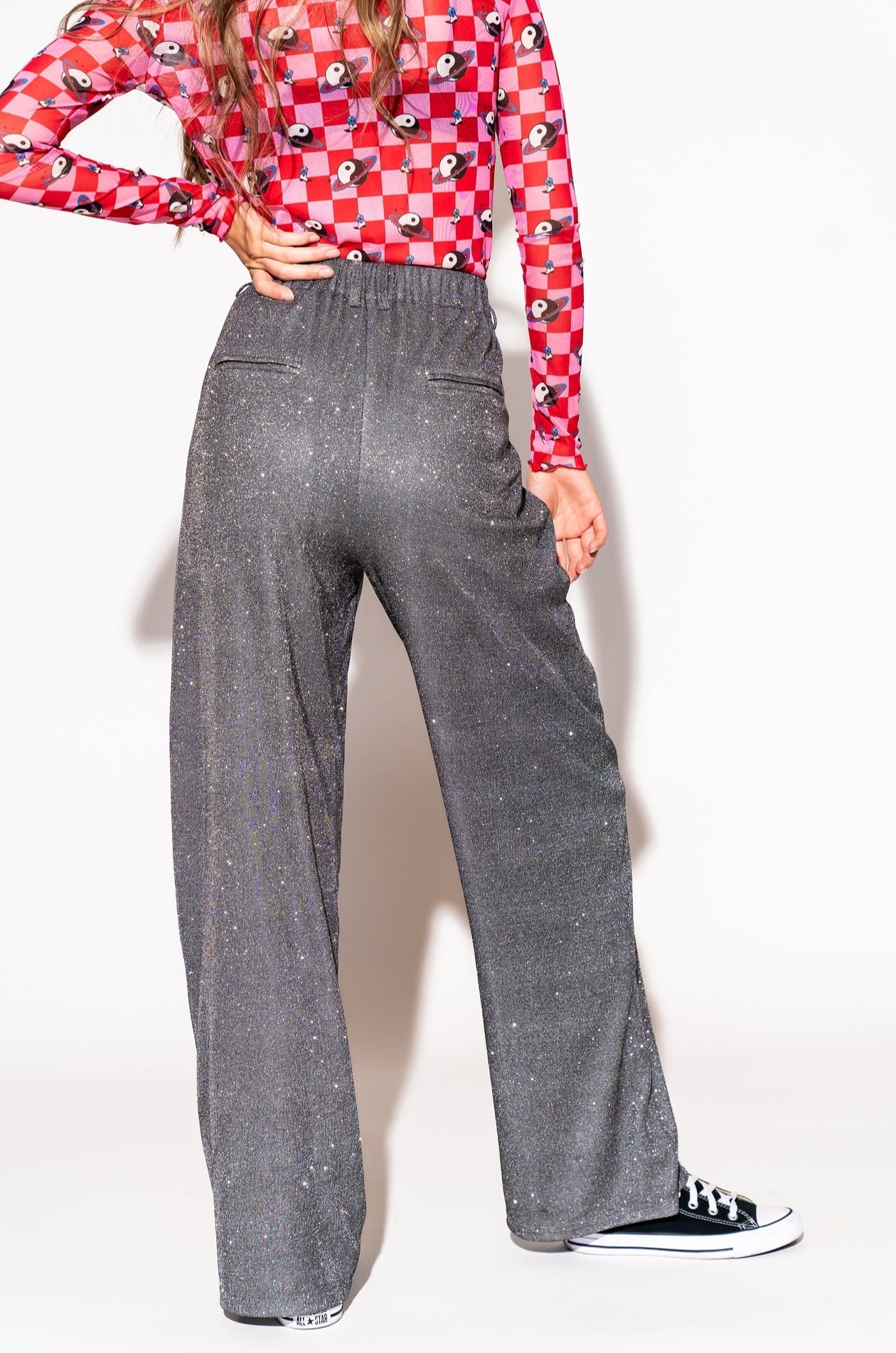 LALA ORIGINAL: To The Disco Sparkle Wide Leg Trouser - Dressed in Lala