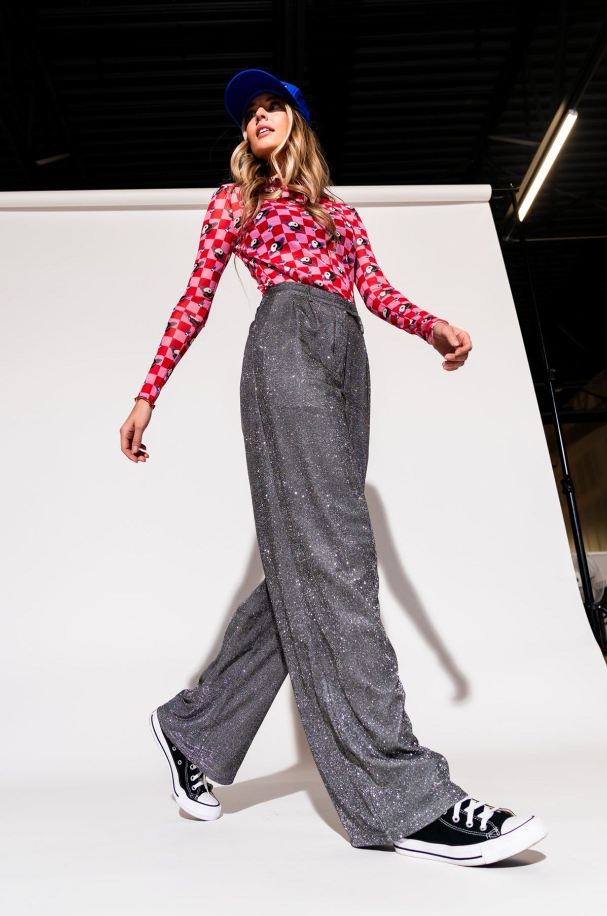 LALA ORIGINAL: To The Disco Sparkle Wide Leg Trouser - Dressed in Lala