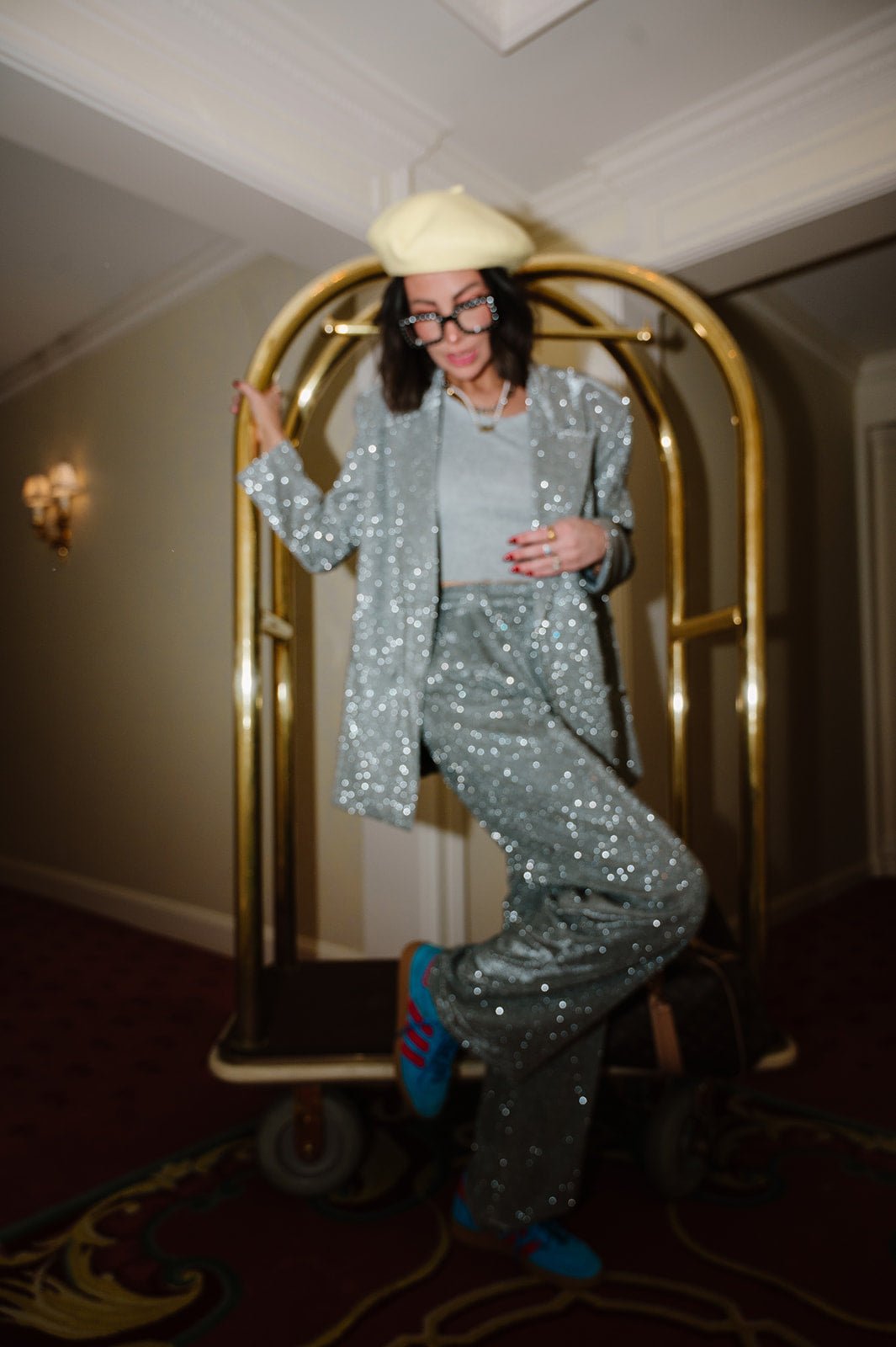 LALA ORIGINAL: To The Disco Sparkle Wide Leg Trouser - Dressed in Lala