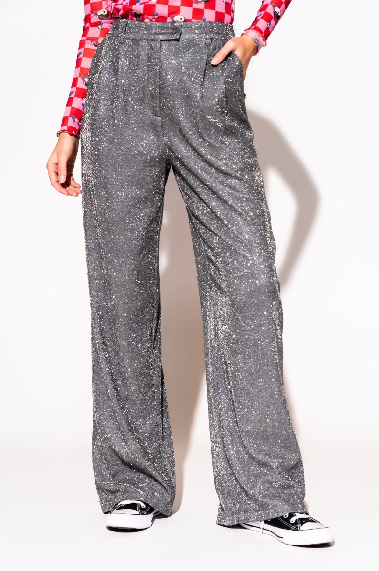 LALA ORIGINAL: To The Disco Sparkle Wide Leg Trouser - Dressed in Lala