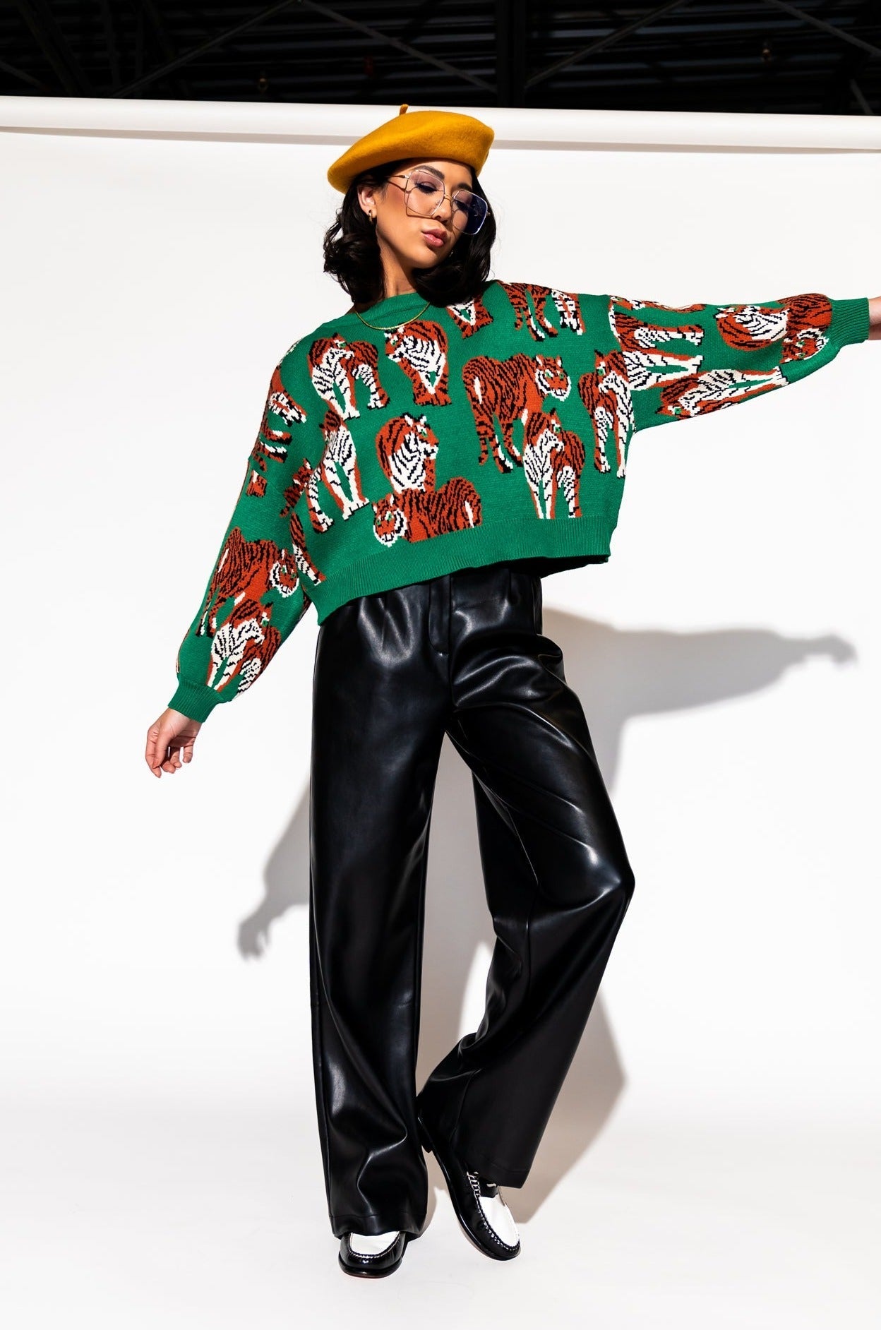 LALA ORIGINAL: Told My Mom About You Buttery Soft Vegan Leather Trousers in Black - Dressed in Lala
