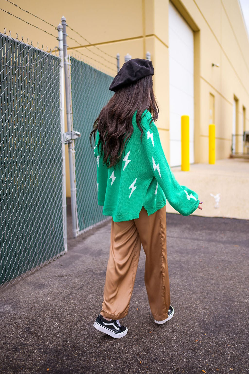 LALA ORIGINAL: Ultra Lala Oversized Lightning Bolt Knit in Jade - Dressed in Lala